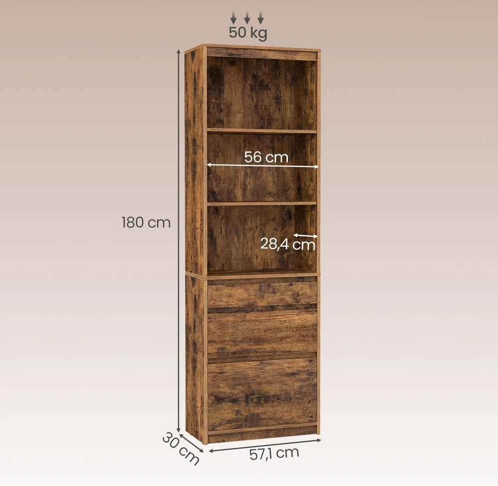 Songmics Vaikiška lentyna su 5 skyriais, balta, 30 × 112,2 × 65 cm