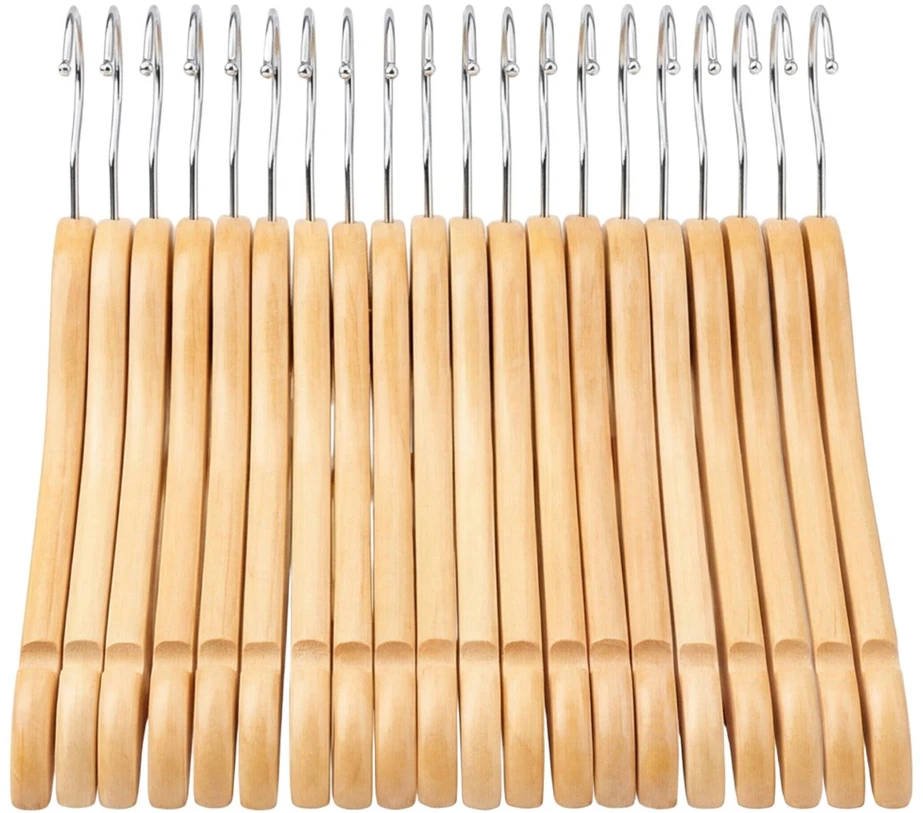Songmics Vaikiškos drabužių pakabos, 32x1,2x19 cm, natūralios, medinės