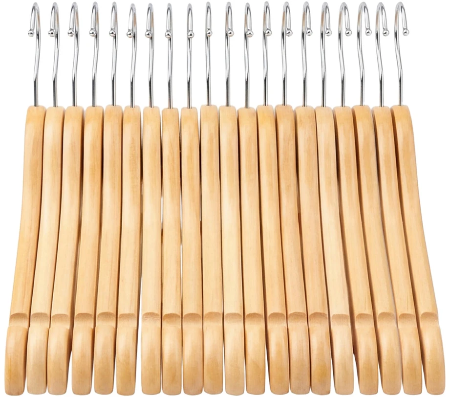 Songmics Vaikiškos drabužių pakabos, 32x1,2x19 cm, natūralios, medinės