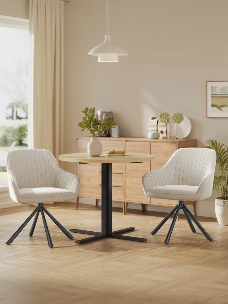 Songmics Valgomojo kėdė smėlio–juoda