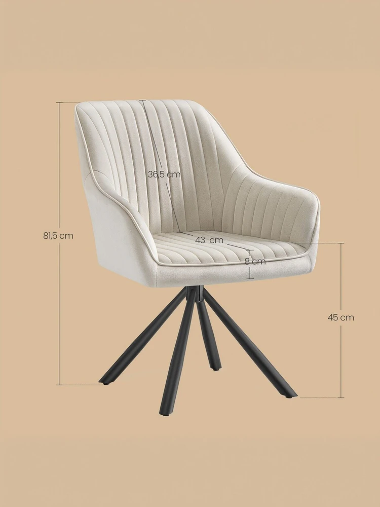 Songmics Valgomojo kėdė smėlio–juoda