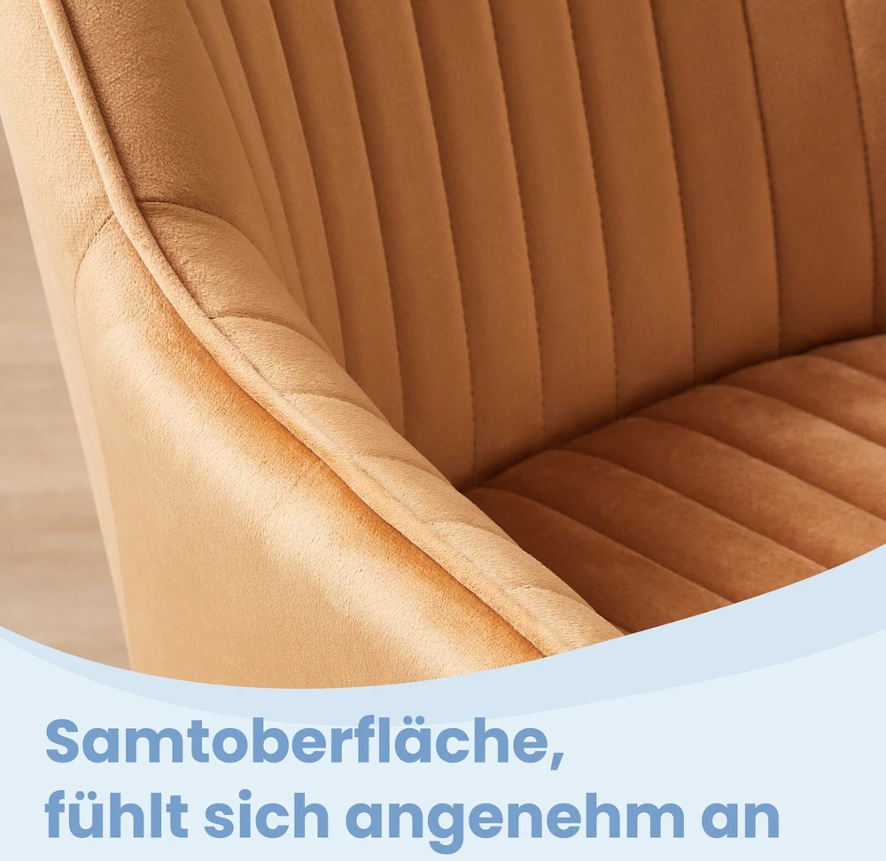 Songmics Kėdė su porankiais karamelinė–tamsiai juoda