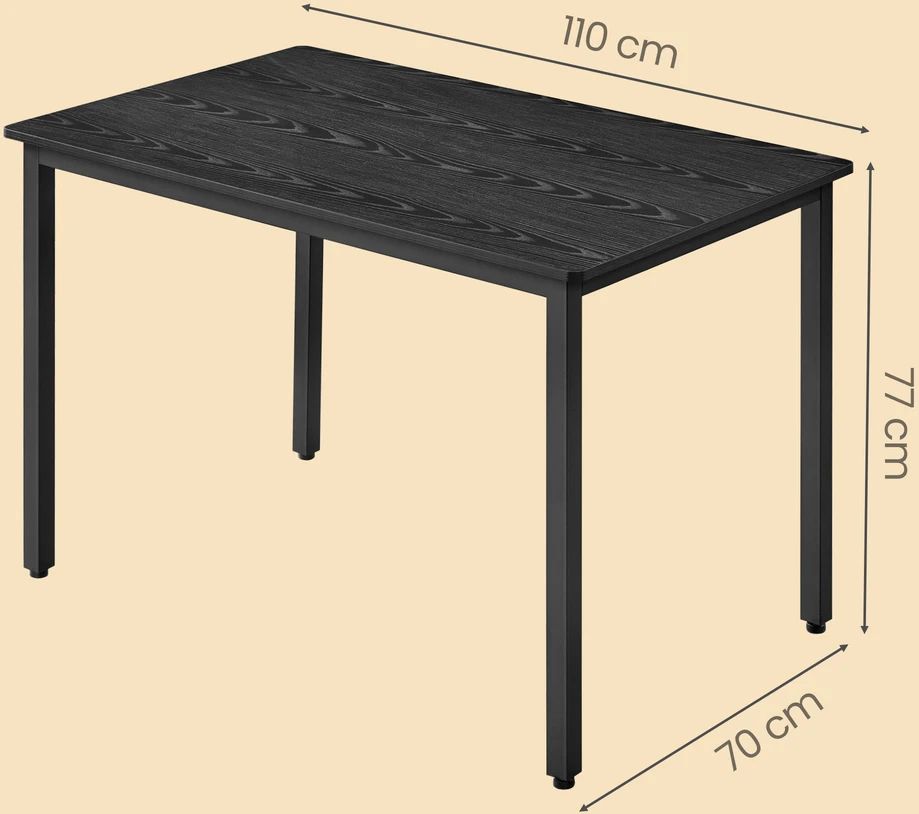 Songmics Valgomojo stalas 70x110x77 cm juodas