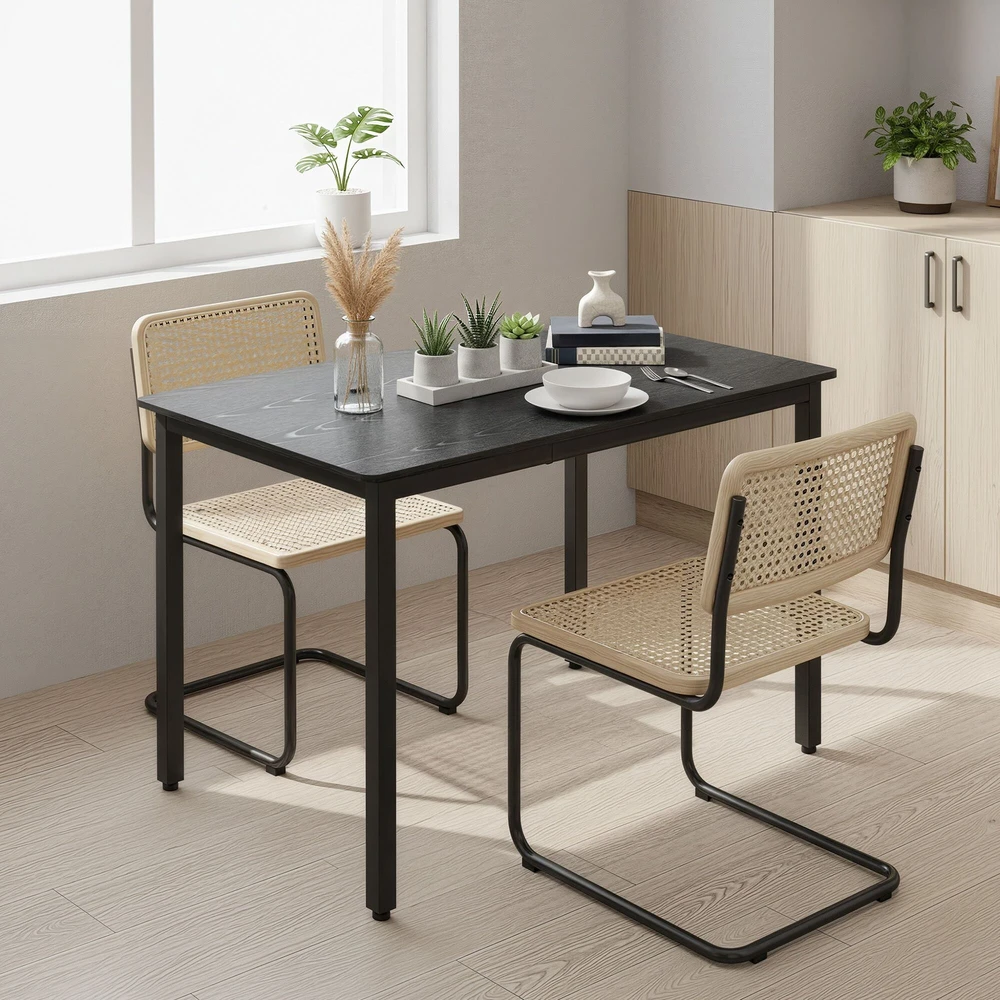 Songmics Valgomojo stalas 70x110x77 cm juodas