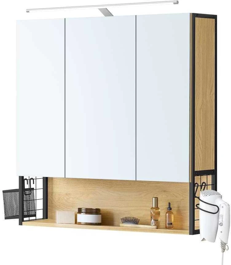 Songmics Vonios spintelė su LED apšvietimu 14,5 x 70 x 70 cm