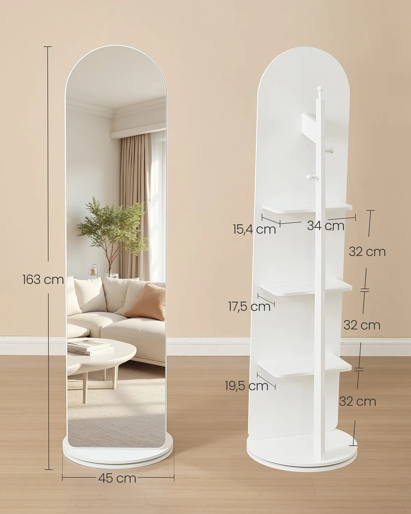 Songmics Viso kūno veidrodis 163 × 45 cm