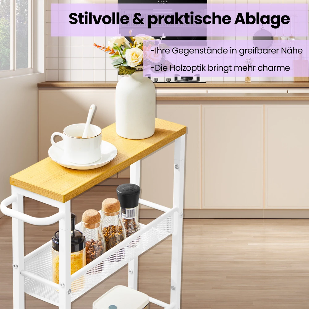 Songmics Vasagle virtuvinis vežimėlis su 5 lygiais, 13x45,4x99,6 cm