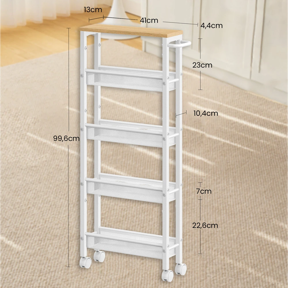 Songmics Vasagle virtuvinis vežimėlis su 5 lygiais, 13x45,4x99,6 cm