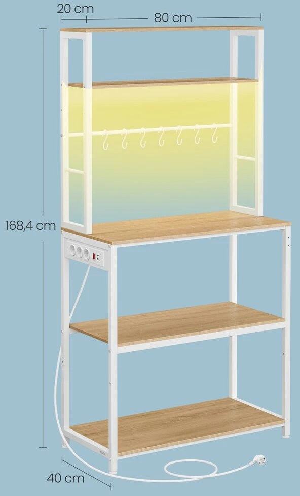 Songmics Virtuvinis stelažas 40 x 80 x 168,4 cm