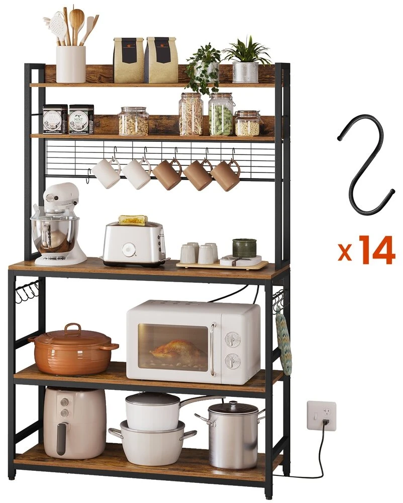 Songmics Virtuvės lentyna su tinkleliu 40x100x170 cm