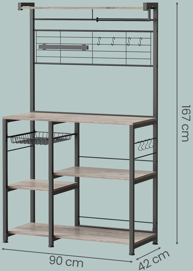 Songmics Virtuvės lentyna 42 x 90 x 167.3 cm