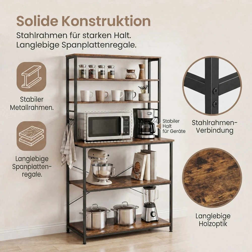 Songmics VASAGLE virtuvės lentynos, stovinės lentynos, mikrobangų krosnelės lentynos