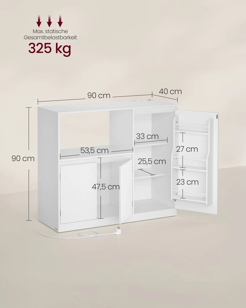Songmics Virtuvės spintelė 40 × 90 × 90 cm
