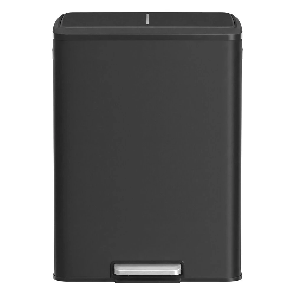 Songmics Šiukšliadėžė su atliekų rūšiavimo sistema ir „Soft-Close“ dangčiu, juoda, 52,5 × 37,2 × 65,8 cm