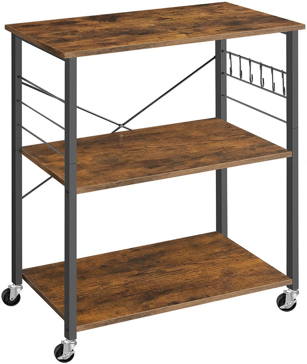 Songmics Virtuvinis vežimėlis, 40x80x89 cm, rudas