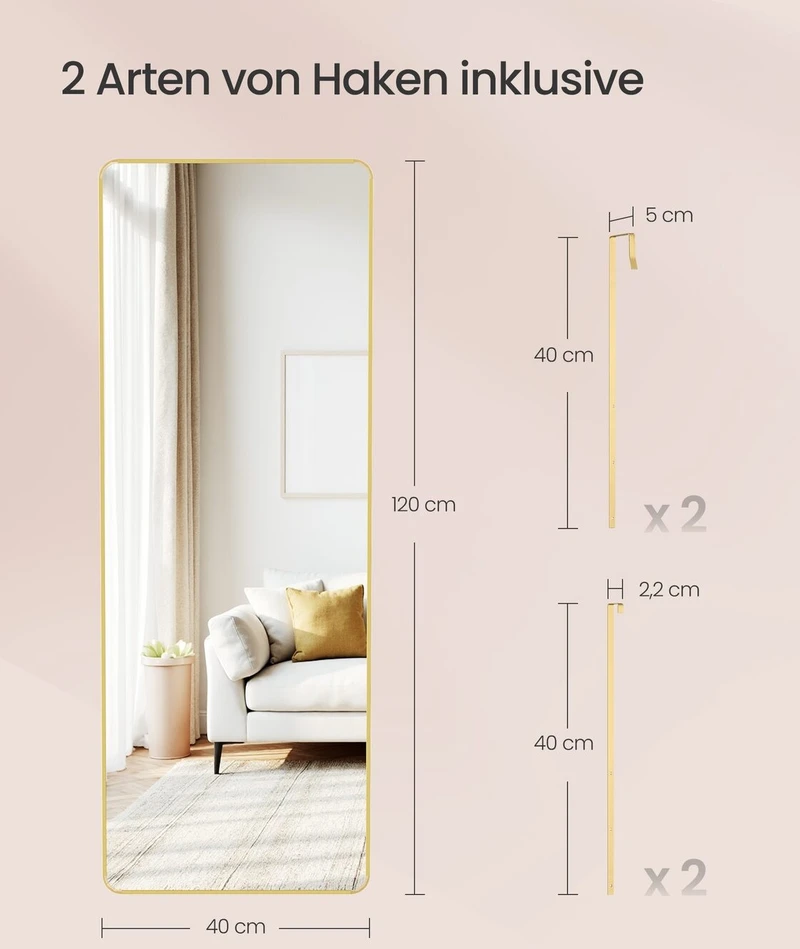Songmics Veidrodis 120x40 cm