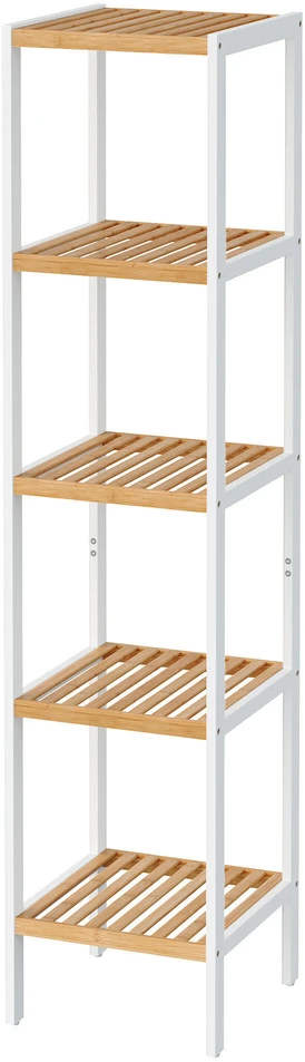 Songmics Penkių lygių bambukinė lentyna 33x33x146 cm