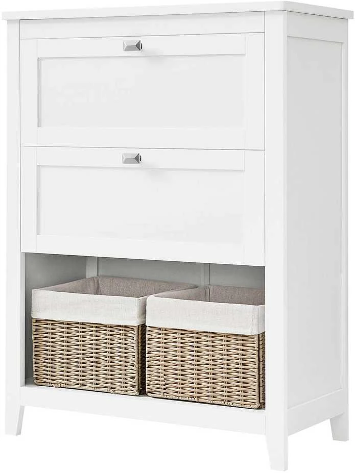 Songmics Vonios spintelė su 2 stalčiais ir pertvaromis 30x60x80 cm