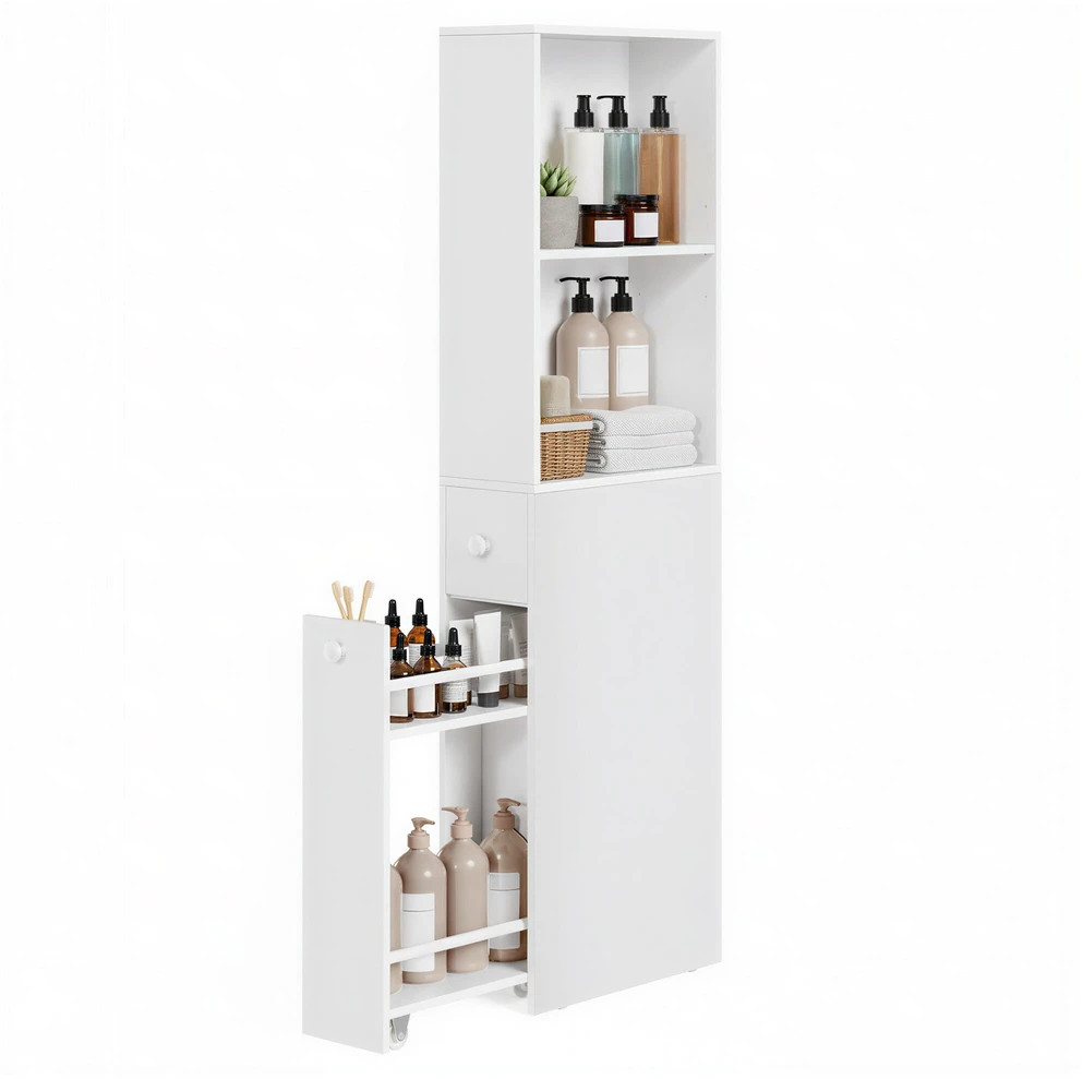 Songmics Vonios kambario spintelė, 40x18x134,4 cm