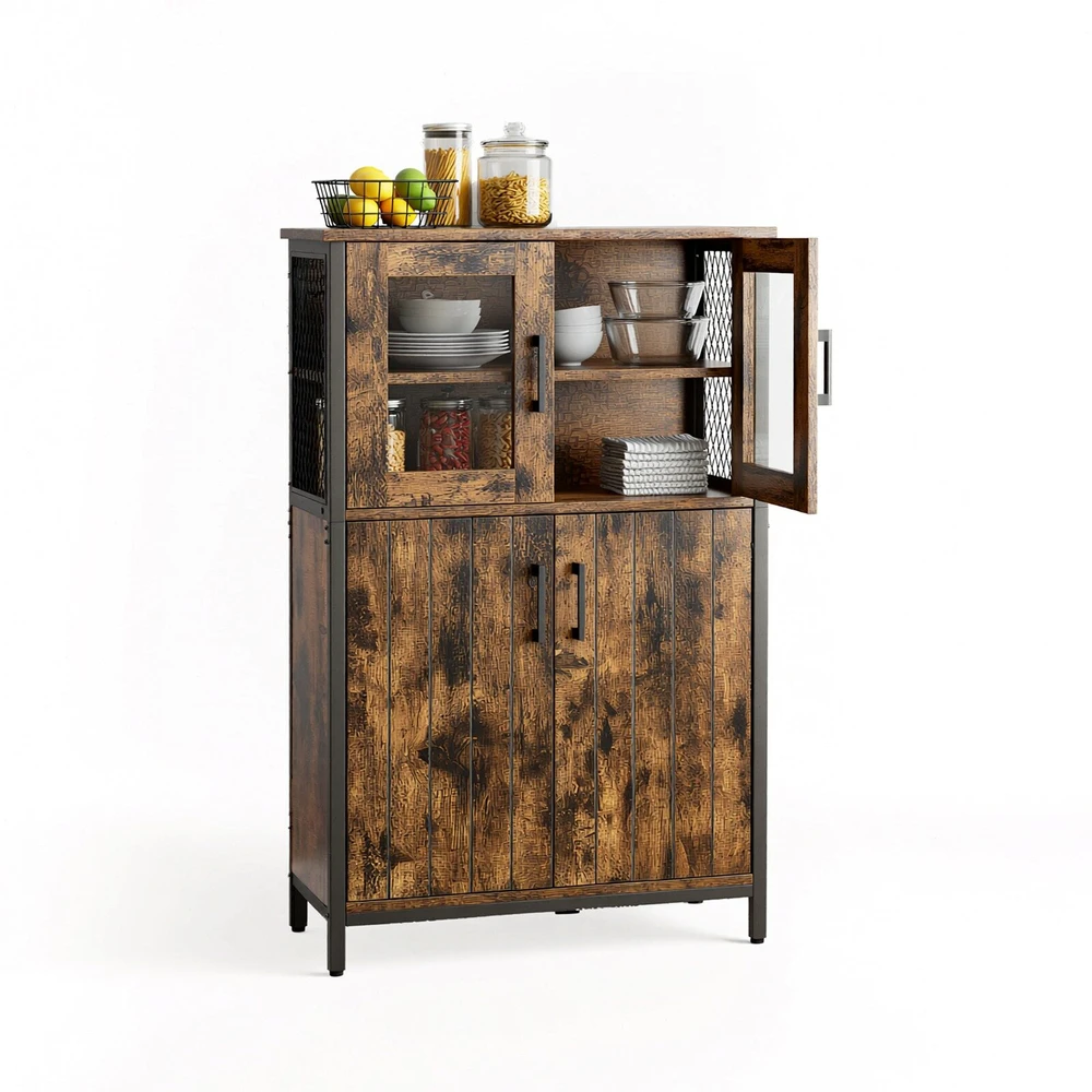 Songmics Virtuvės spintelė su reguliuojamomis lentynomis 60x30x108 cm