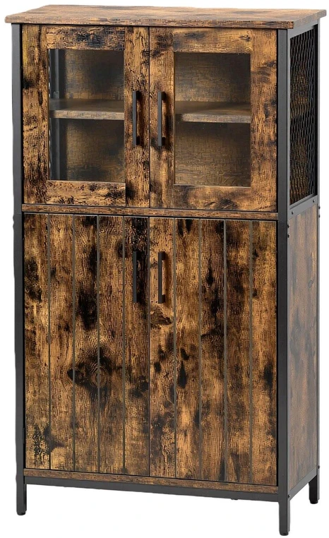 Songmics Virtuvės spintelė su reguliuojamomis lentynomis 60x30x108 cm