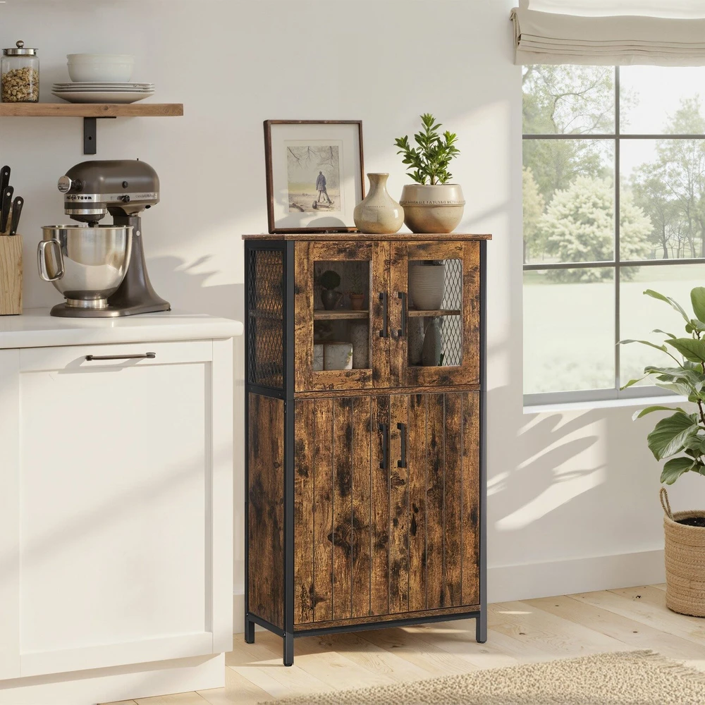 Songmics Virtuvės spintelė su reguliuojamomis lentynomis 60x30x108 cm
