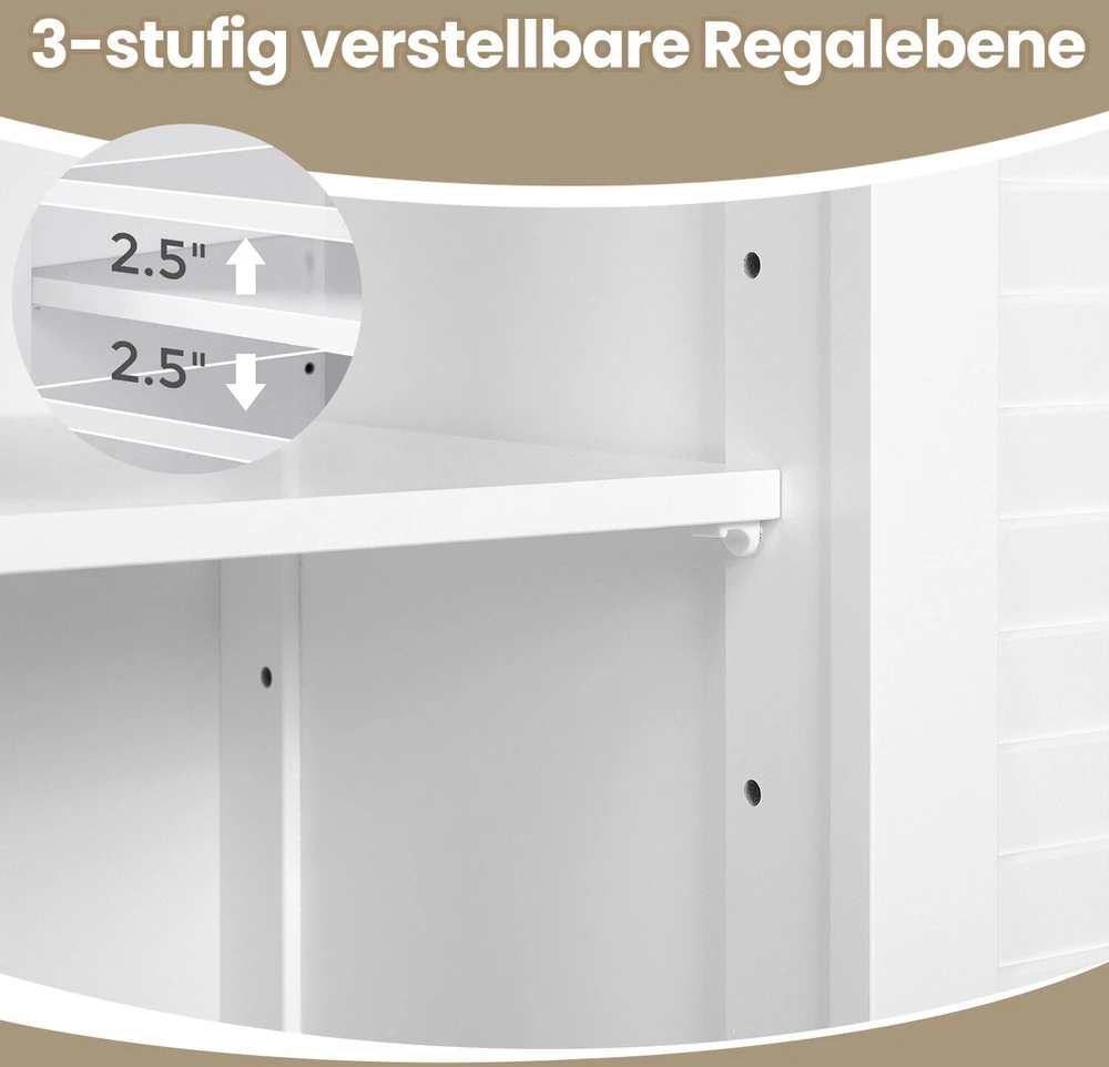 Songmics Vonios spintelė po praustuvu , 60x30x60 cm, balta