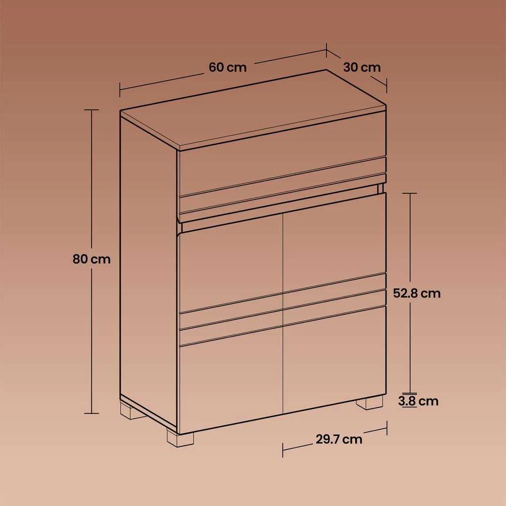 Songmics Spintelė 60x30x80 cm balta