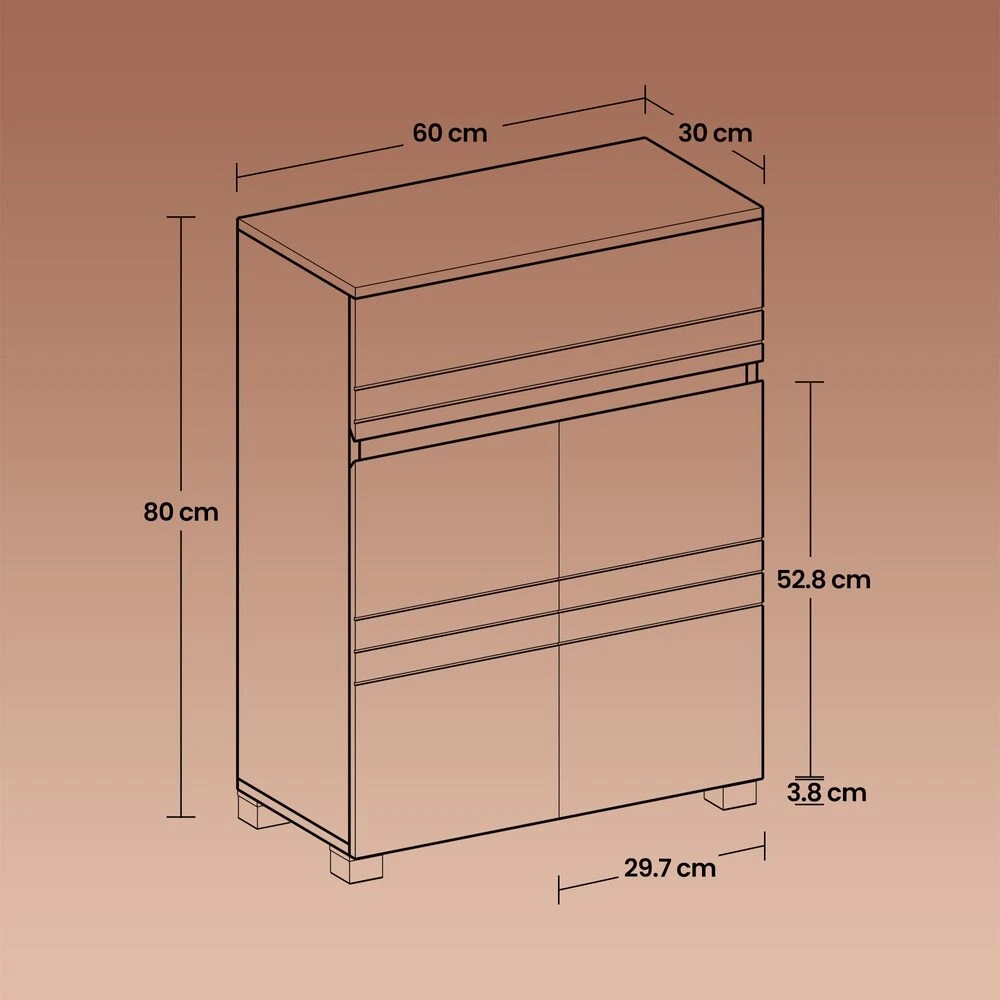 Songmics Spintelė 60x30x80 cm balta