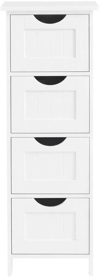 Songmics Balta spintelė su 4 stalčiais, 30x82x30 cm