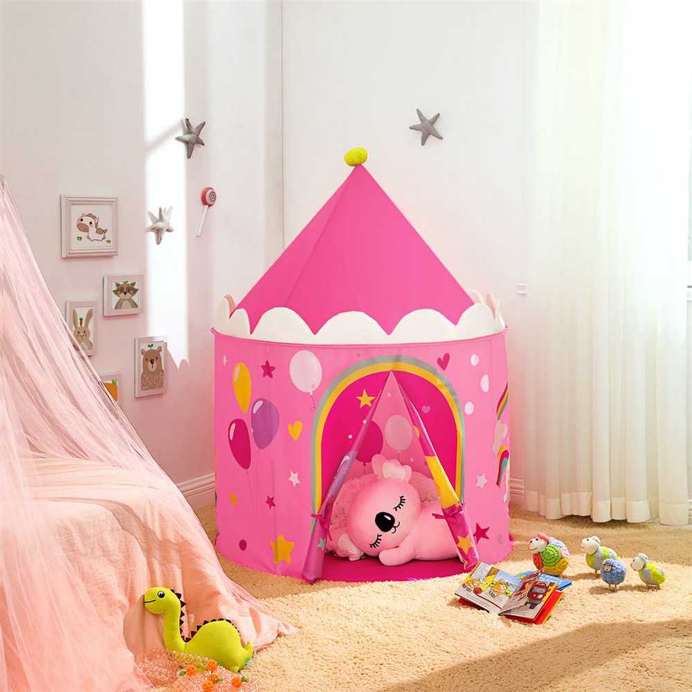 SONGMICS vaikiška žaidimų palapinė princesės pilis 101 x 101 x 135 cm LPT04PY