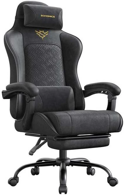 Songmics Ergonomiška žaidimų kėdė su pakoju ir pagalve