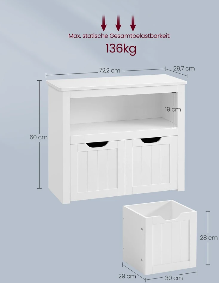 Songmics Lentyna su ratukais 29,7 x 72,2 x 60 cm