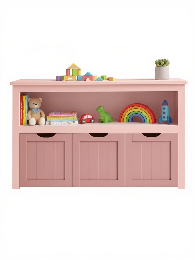 Songmics Vasagle Vaikiška lentyna su ratukais 30 x 102 x 60 cm pastelinės rožinės spalvos