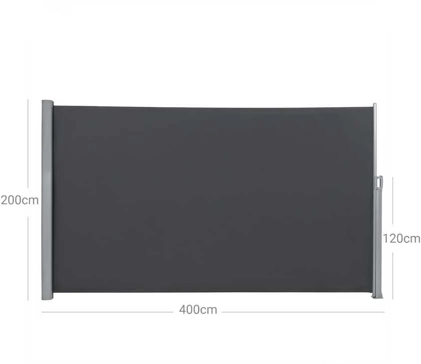 Songmics Šoninis tentas 200 x 400 cm sodo antracitas