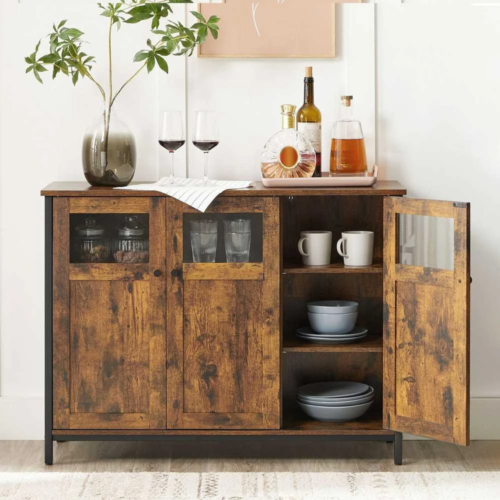 Songmics Vasagle Komoda vintage ruda-juoda