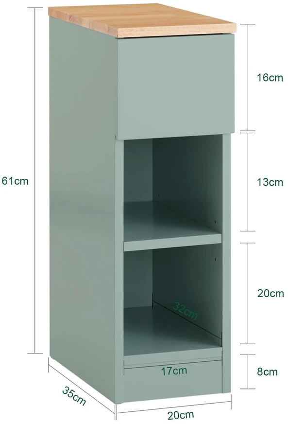 Šoninis stalas, SoBuy FBT111-GR, 20x35x61 cm