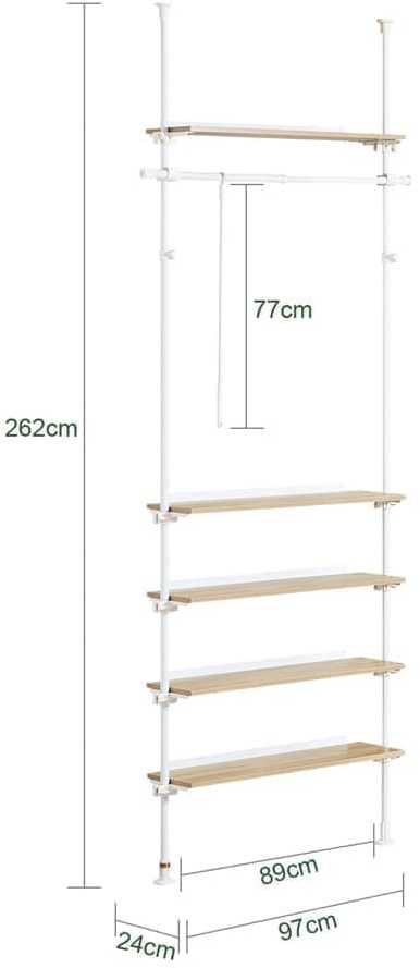 Spintelės sistema, SoBuy KLS15-WN, 97x24x262 cm