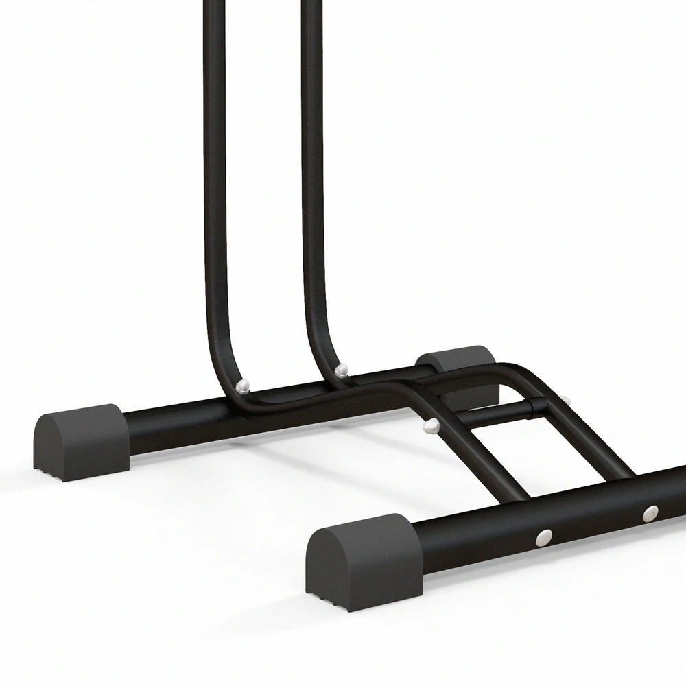 SPORTNOW dviračių stovas vertikalus ir horizontalus radikaliai reguliuojamas stovas 6"-28" ir 700c dviračiams 45 x 44 x 118 cm, metalinis juodas | Aosom