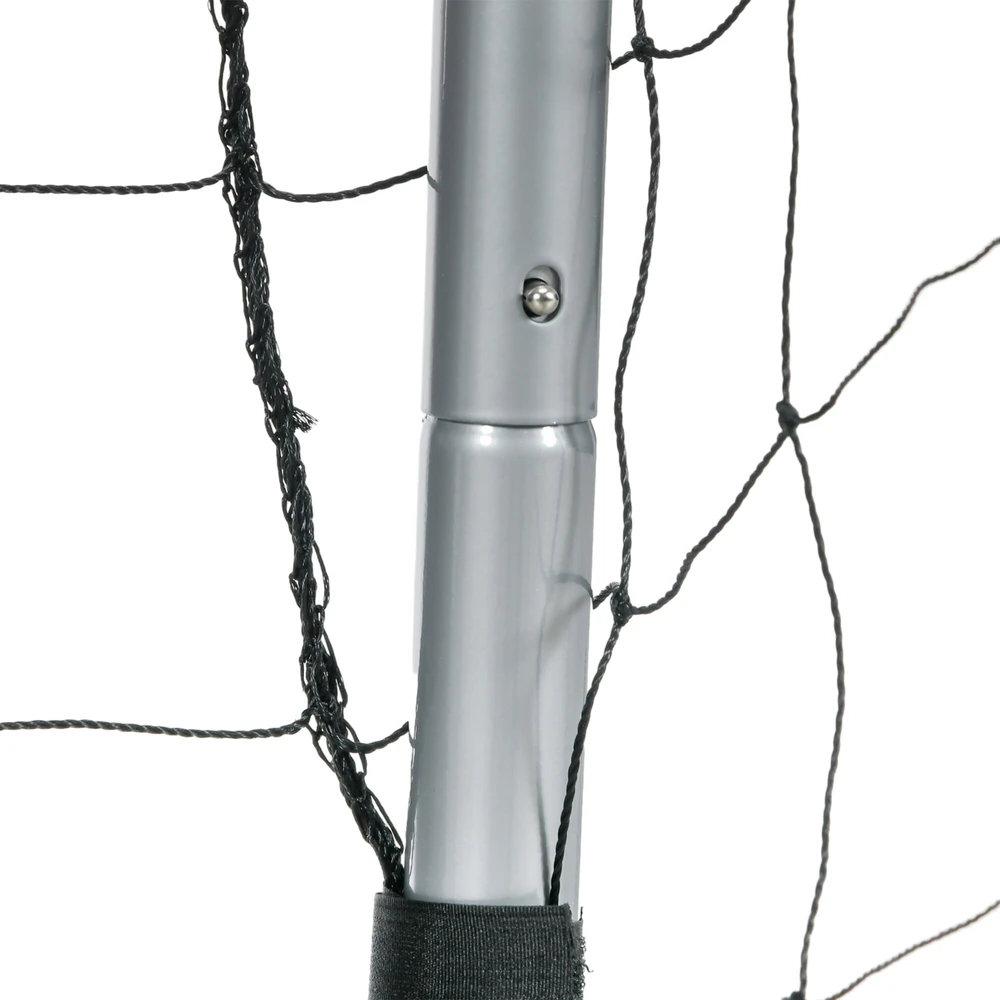 Sportnow HOMCOM Futbolo vartai su PE tinkleliu, futbolo vartai vaikams ir suaugusiems, 240 x 85 x 160 cm, plienas, PE, sodui, futbolo treniruotėms, pilkos spalvos