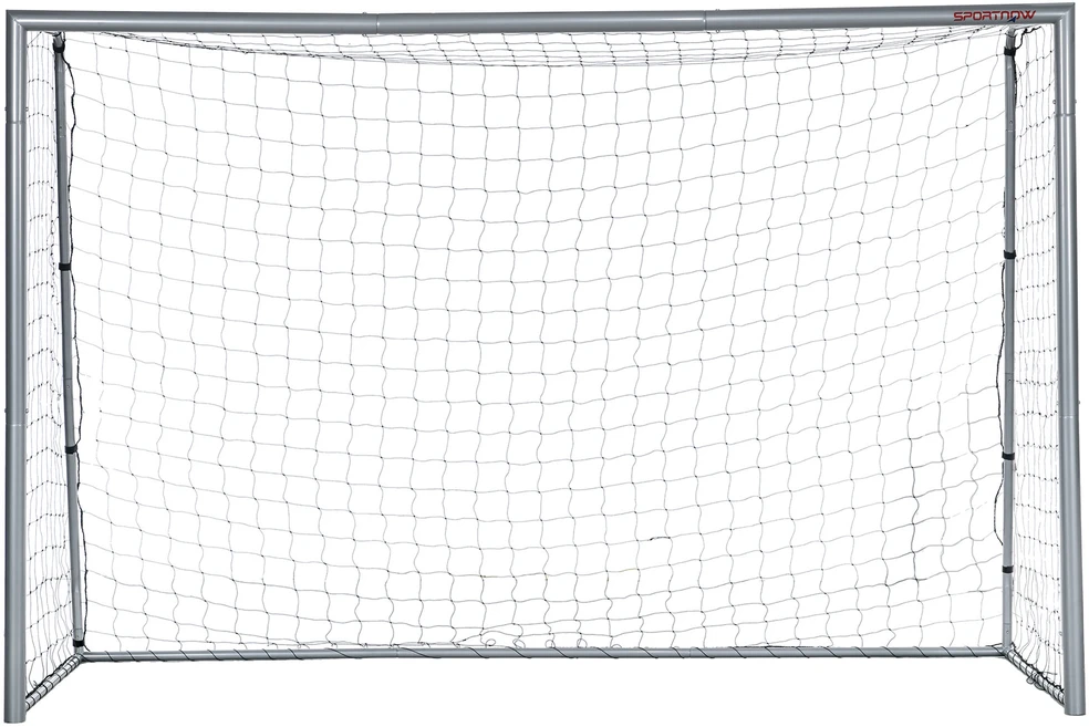 Sportnow HOMCOM futbolo vartai su PE tinklu, futbolo vartai vaikams ir suaugusiesiems, 300 x 120 x 200 cm, plienas, pilki, sodo treniruotėms
