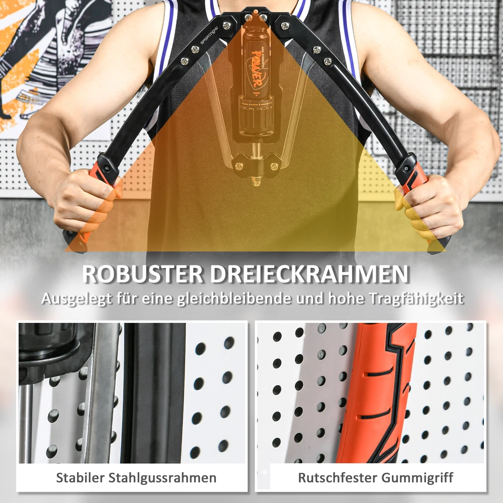 SPORTNOW Power Twister 10-200kg rankų treniruoklis, reguliuojamas hidraulinis jėgos treniruoklis dilbiams, krūtinei, pečiams - vyrams ir moterims
