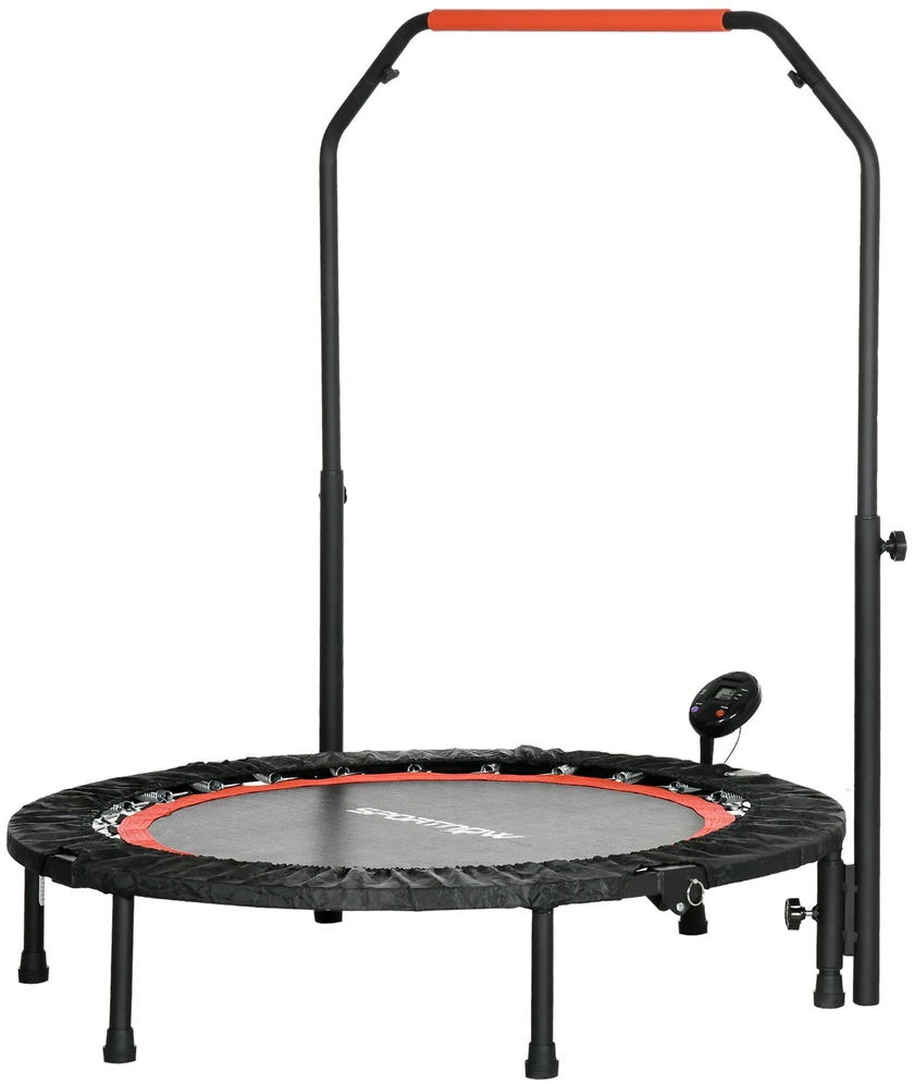 SPORTNOW mini batutas, 102 cm, su LCD monitoriumi, 4 padėčių reguliuojama rankena, iki 100 kg