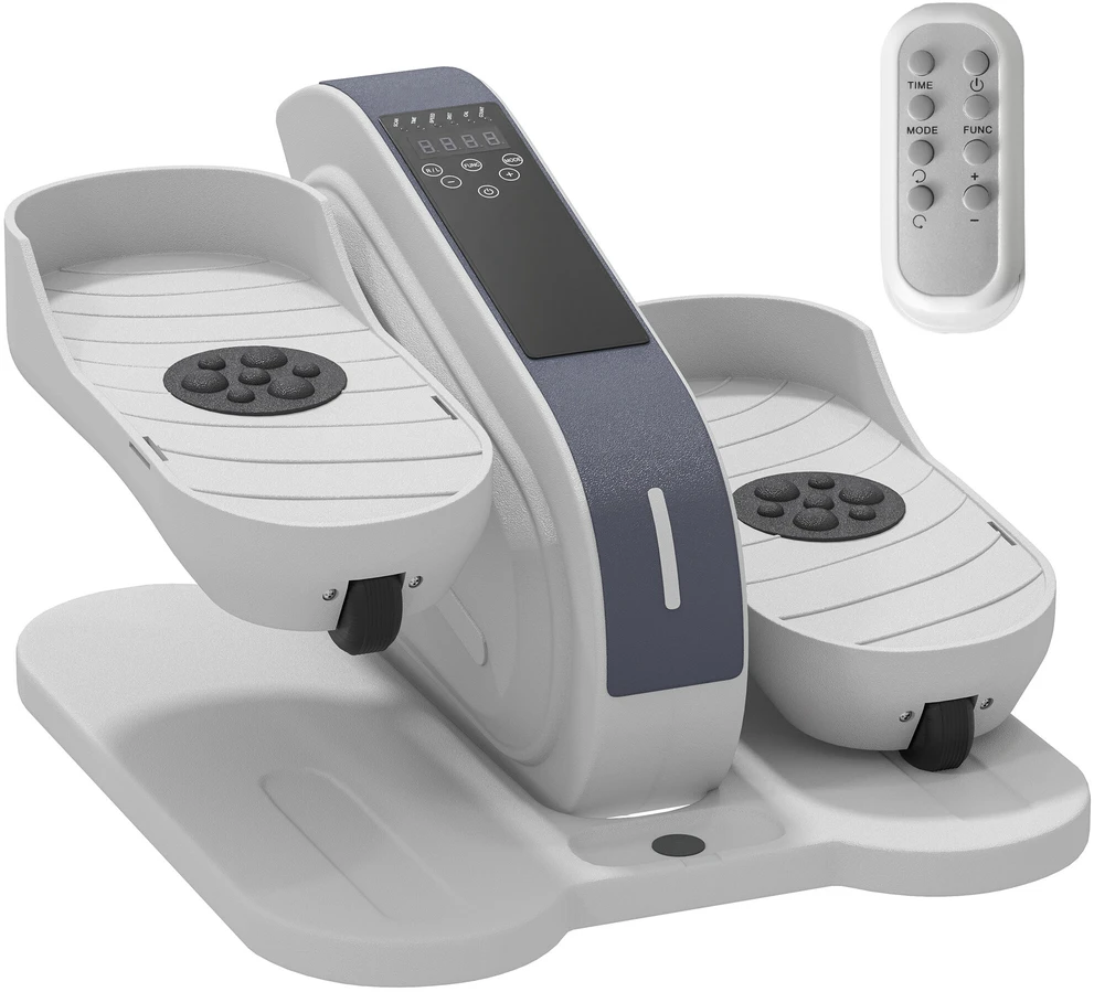 SPORTNOW mini elipsinis treniruoklis po stalu mini kryžiaus treniruoklis namams Elipsinis kojų treniruoklis su 10 žingsnių greičiu, LCD monitoriumi, nuotolinio valdymo pultu, skirtas biurui, senjorams