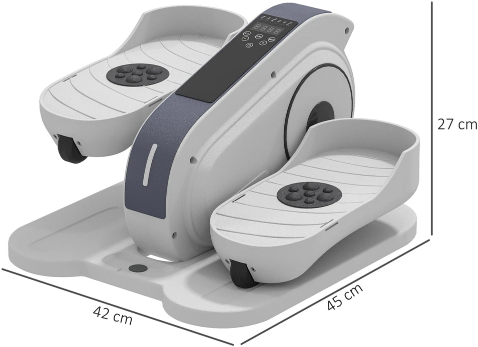 SPORTNOW mini elipsinis treniruoklis po stalu mini kryžiaus treniruoklis namams Elipsinis kojų treniruoklis su 10 žingsnių greičiu, LCD monitoriumi, nuotolinio valdymo pultu, skirtas biurui, senjorams