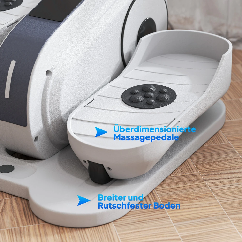 SPORTNOW mini elipsinis treniruoklis po stalu mini kryžiaus treniruoklis namams Elipsinis kojų treniruoklis su 10 žingsnių greičiu, LCD monitoriumi, nuotolinio valdymo pultu, skirtas biurui, senjorams