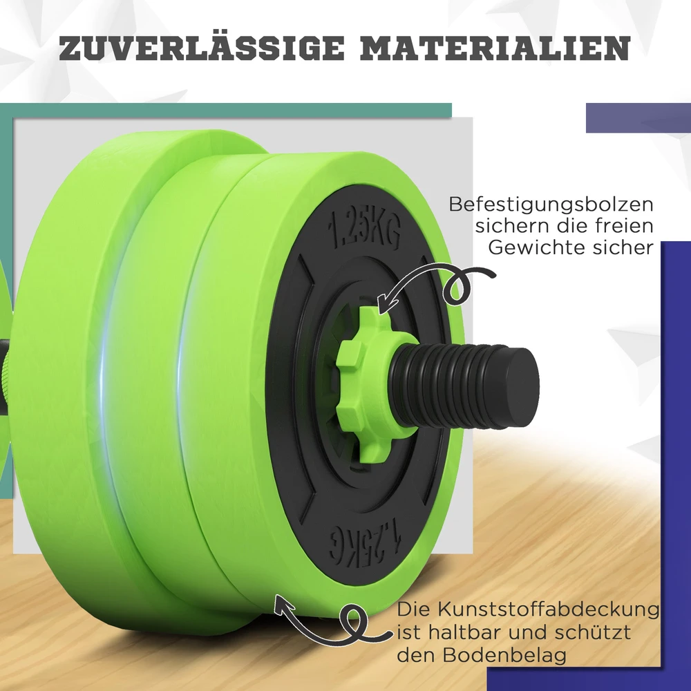 SPORTNOW 4-in-1 hantelių rinkinys, 20 kg, reguliuojami svarmenys, štanga, virdulys (kettlebell), atsispaudimų rankenos, profesionaliam jėgos treniruočių ir svorių kilnojimo sportui namuose