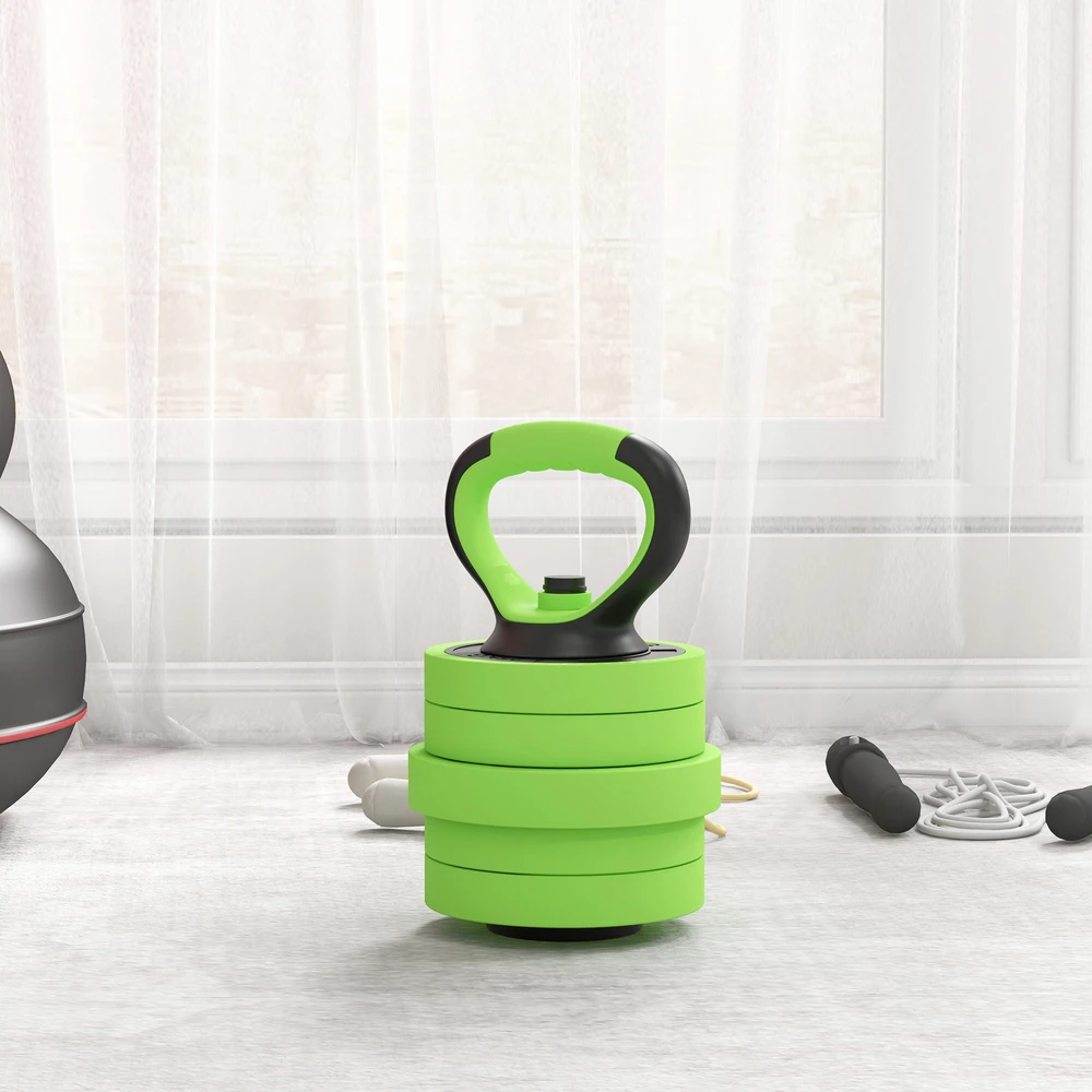 SPORTNOW 4-in-1 hantelių rinkinys, 20 kg, reguliuojami svarmenys, štanga, virdulys (kettlebell), atsispaudimų rankenos, profesionaliam jėgos treniruočių ir svorių kilnojimo sportui namuose