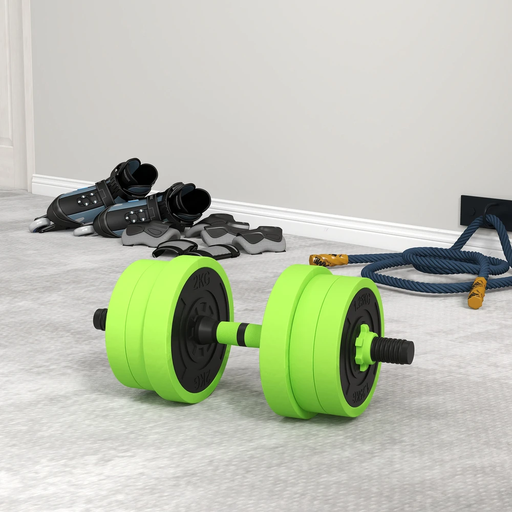 SPORTNOW 4-in-1 hantelių rinkinys, 20 kg, reguliuojami svarmenys, štanga, virdulys (kettlebell), atsispaudimų rankenos, profesionaliam jėgos treniruočių ir svorių kilnojimo sportui namuose