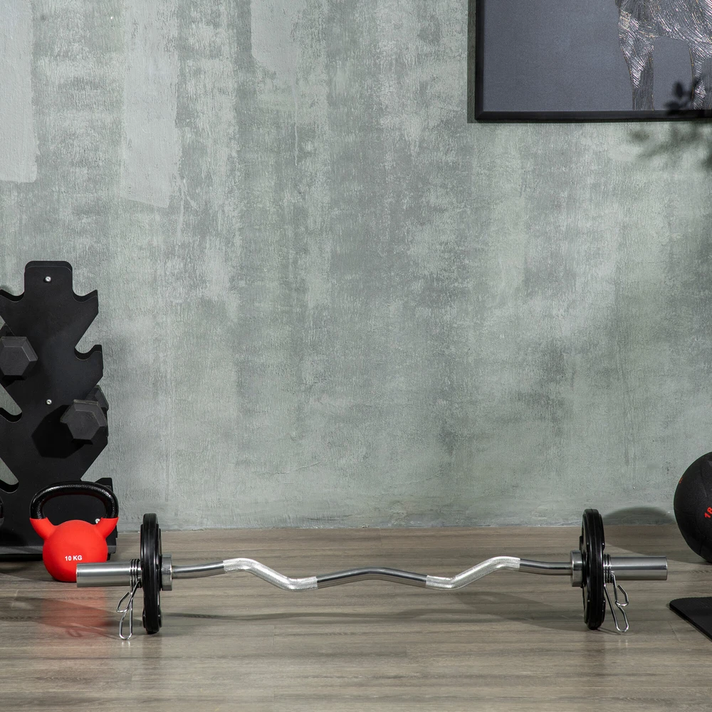 SPORTNOW svorių plokštės, 2 vnt. rinkinys, Tri-Grip, 2 x 5kg, gumuotos olimpinės plokštės, apsaugančios grindis, 5 cm skylė, trys rankenos, jėgos treniruotėms
